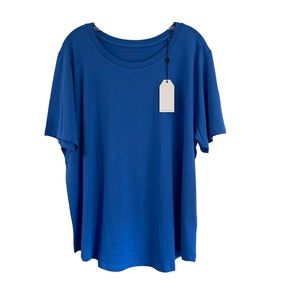 Universal Standard Tee Rex Blue Short Sleeve T-Shirt Size Large Plus 22-24 NEW